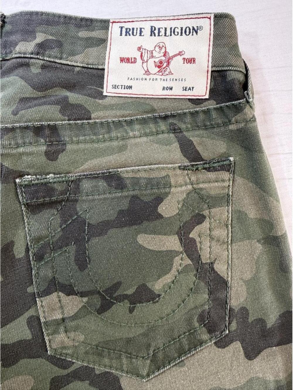 Vintage True Religion Camo Hallie Mid Rise Super Skinny Jeans